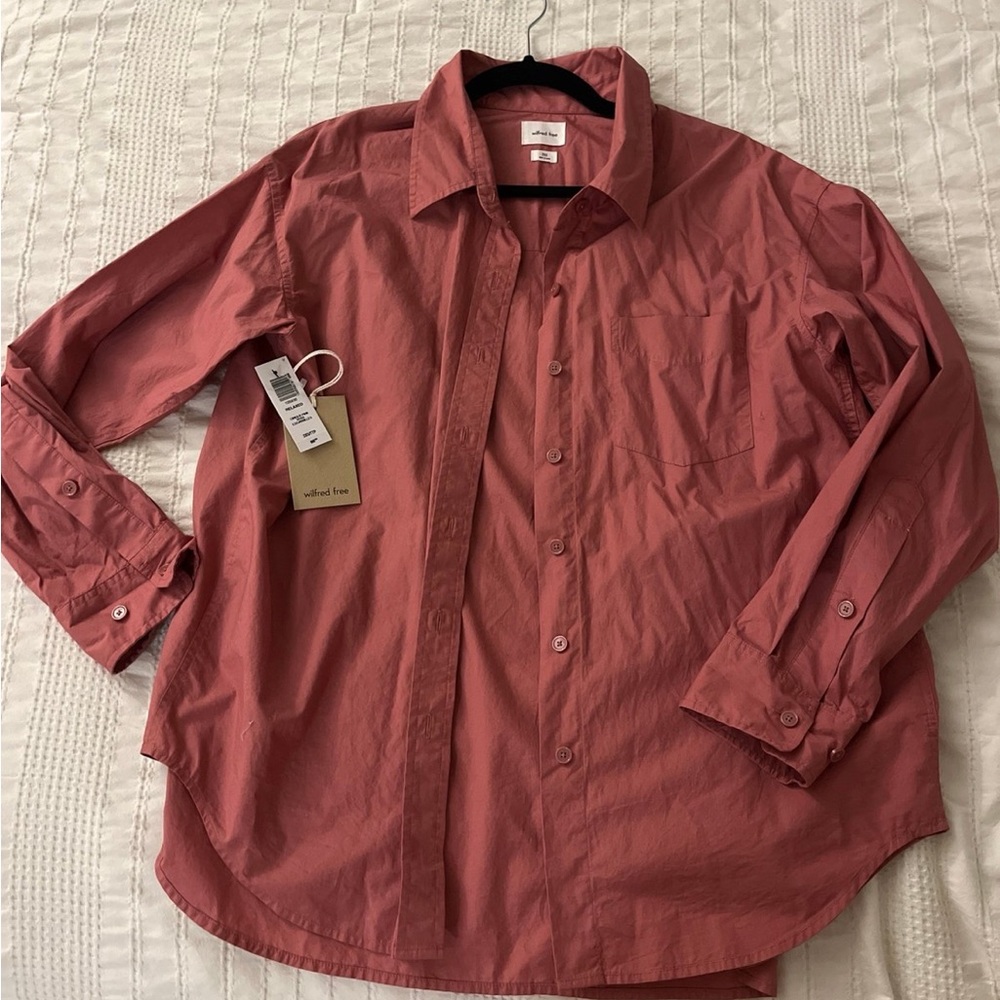 NWT Aritzia Wilfred Free Cinder Pink Shirt